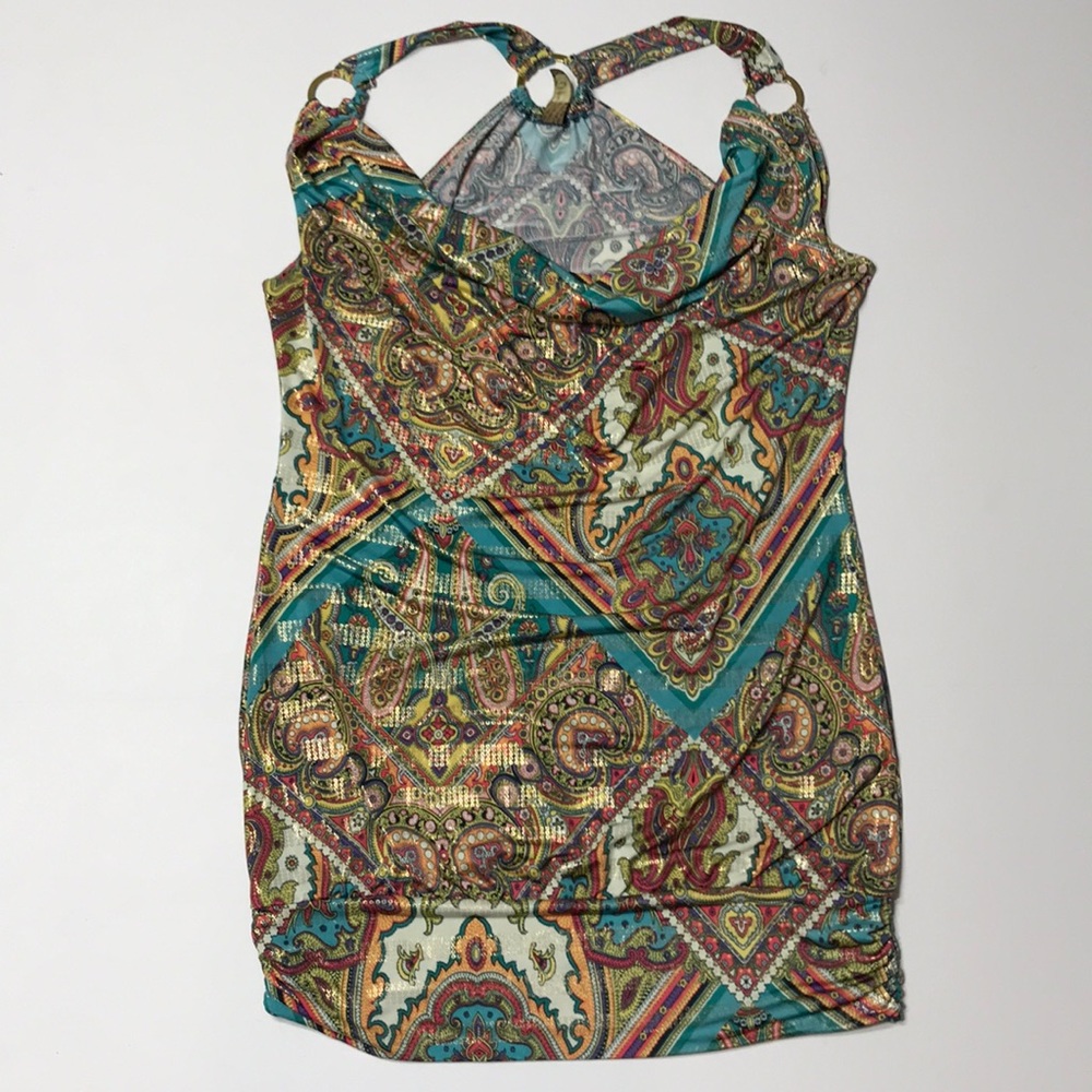 M USA Dressy Tank Metallic Gold Small
